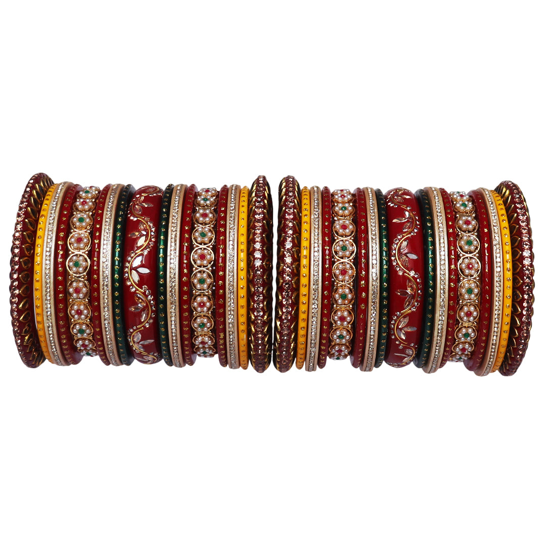 Festival Special Lac Chura Set With Latest Kundan-Rhinestones Design