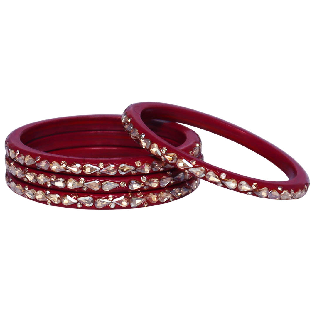 Traditional Stone Studded Lac Bangles For Women's