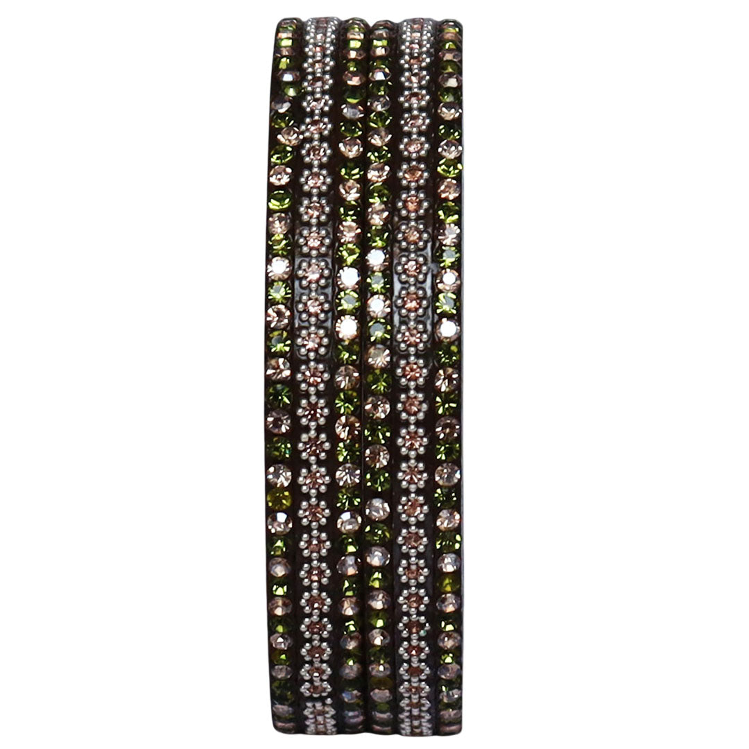 Jaipuri Lac Bangles Artificial Stones Kada Set for Women