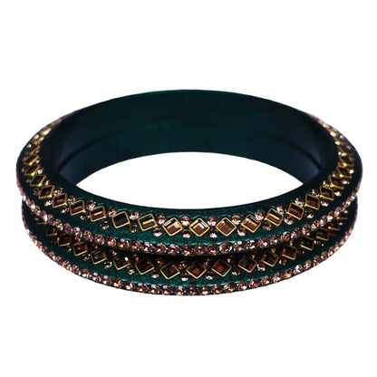 Traditional Kundan Lac Bangadi Bangles (Pack of 2)