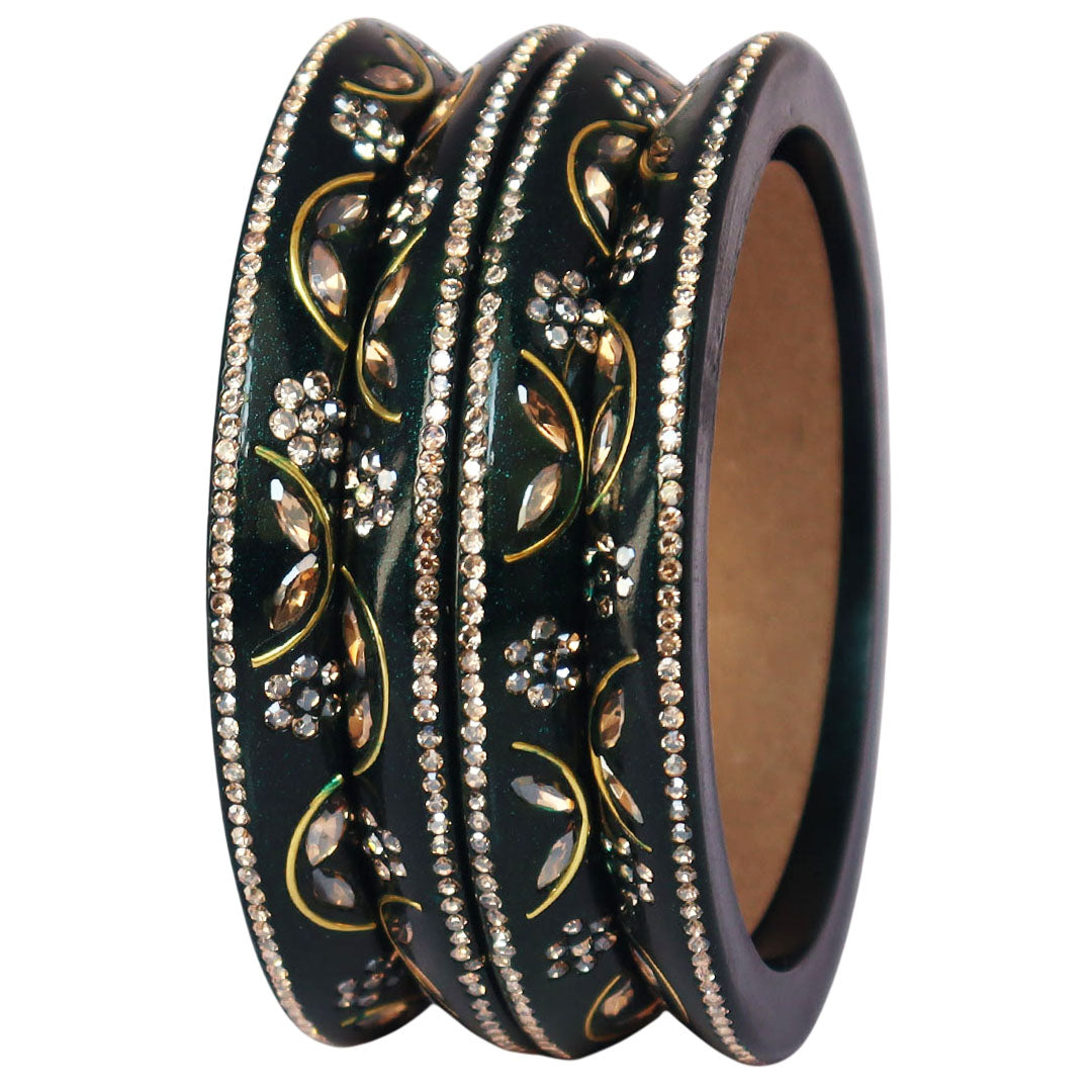 Festival Wear Lac Bangadi Bangles Set in Latest Kundan Design