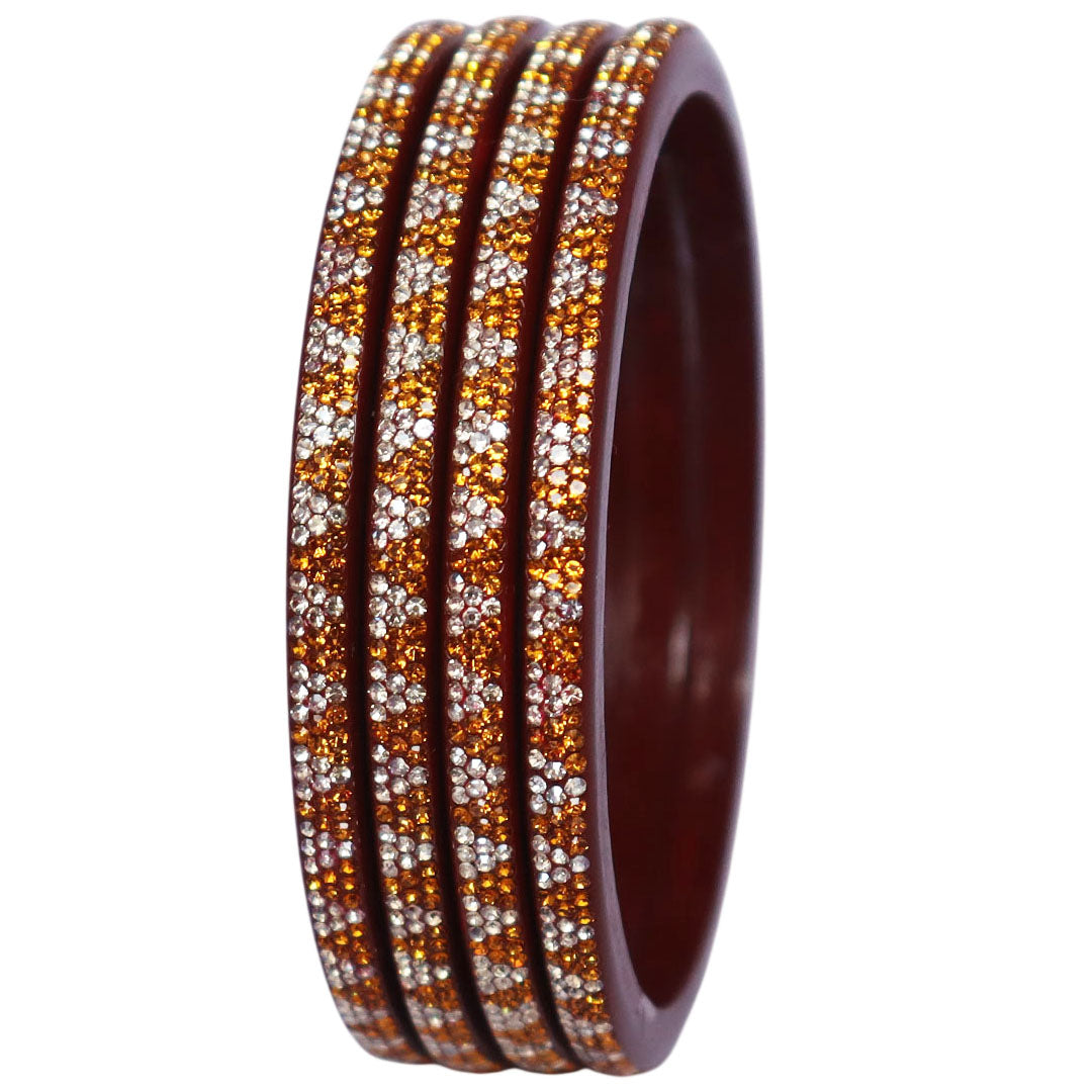 Handcrafted traditional Lac bangles with rhinestone work by TAJ BRIDAL STORE