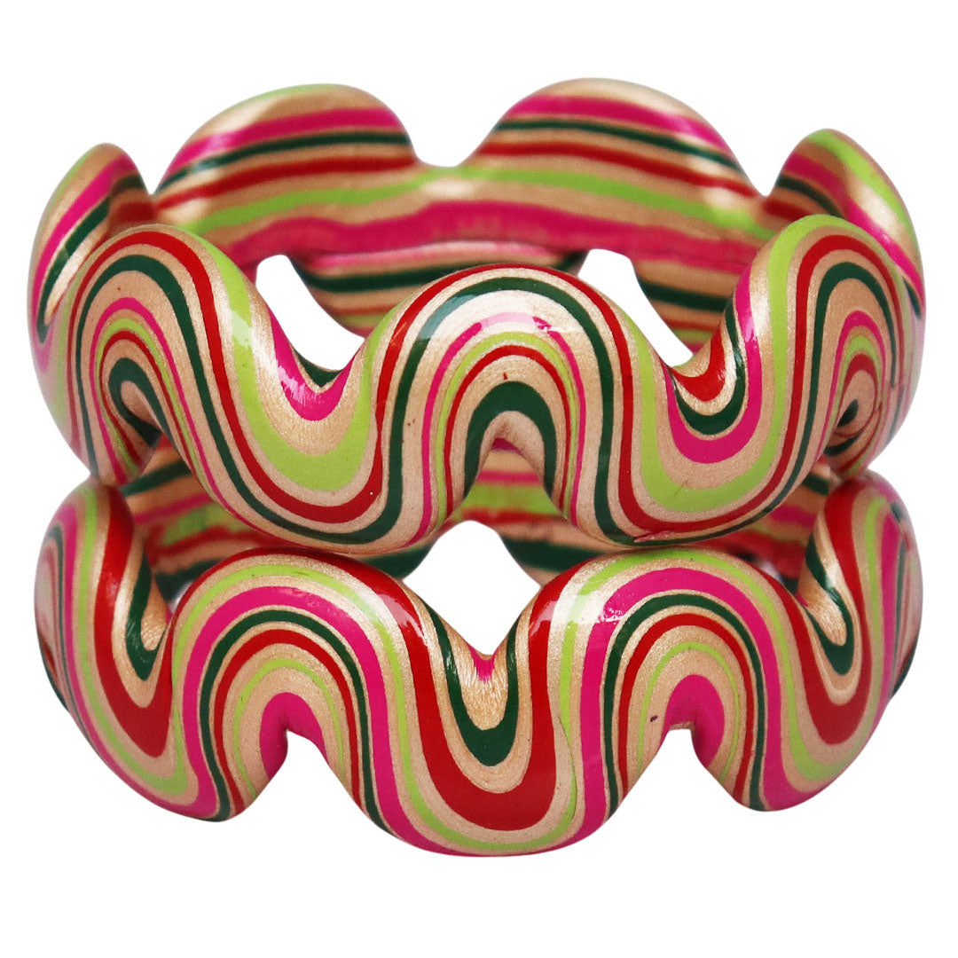 Trendy Wave Pattern Lac Kada for Wedding & Festive Wear