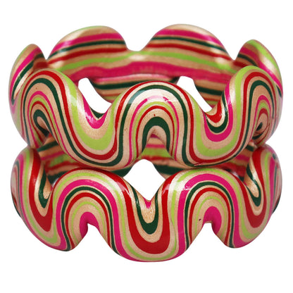 Trendy Wave Pattern Lac Kada for Wedding & Festive Wear