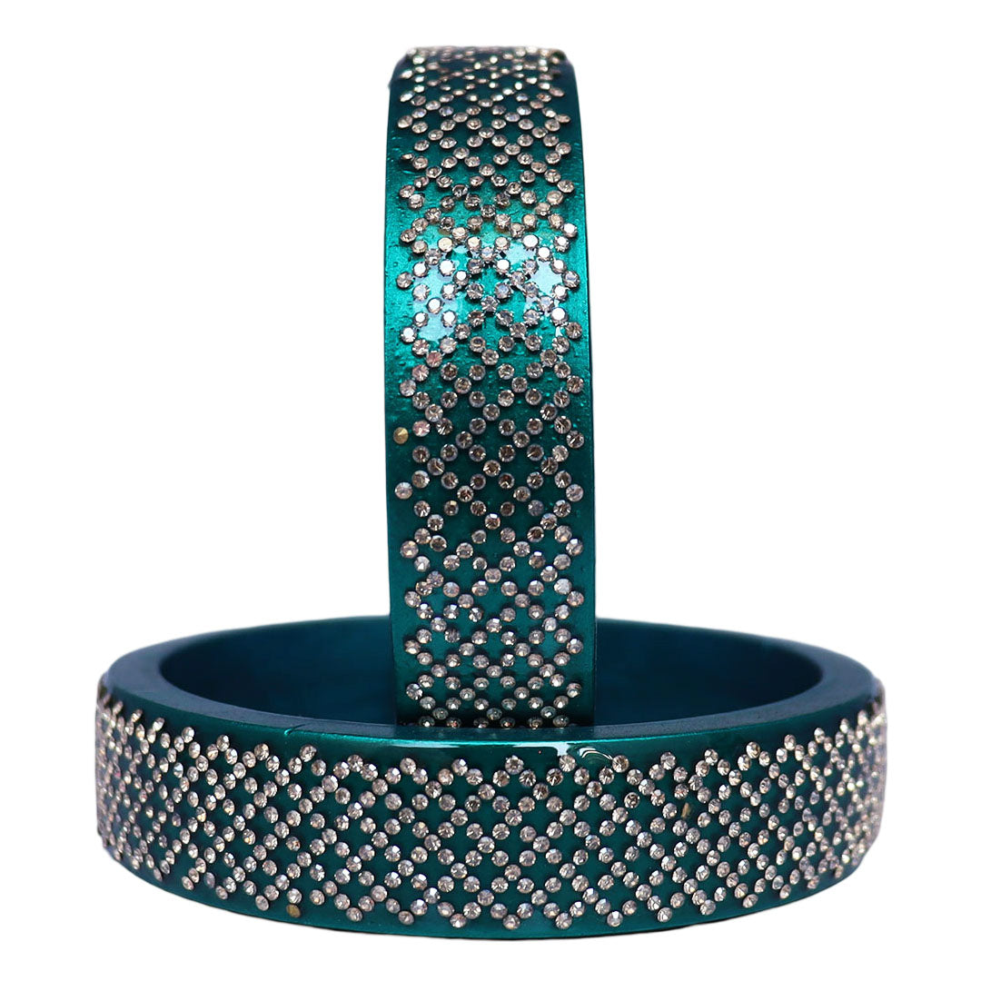 Jaipuri Lac Kada Bangles Set in Latest Rhinestones Design