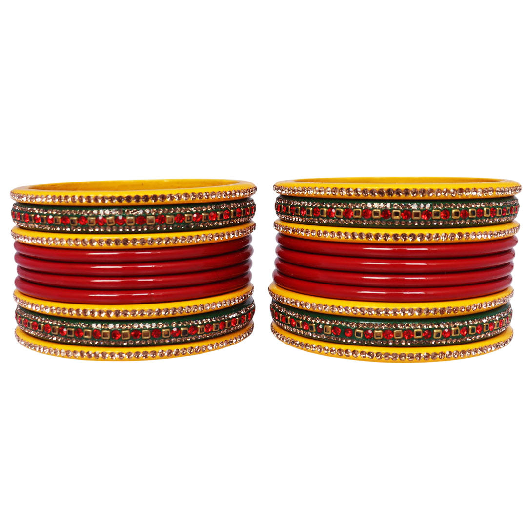 Karwa Chauth Special Lac Bangles Set in Latest Stones Design