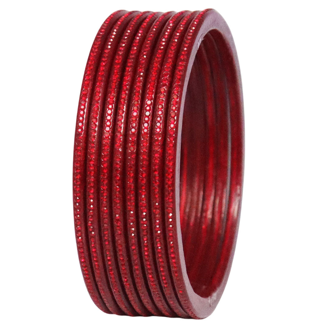 Traditional Rajasthani Lac Bangles with Fine Rhinestones Design