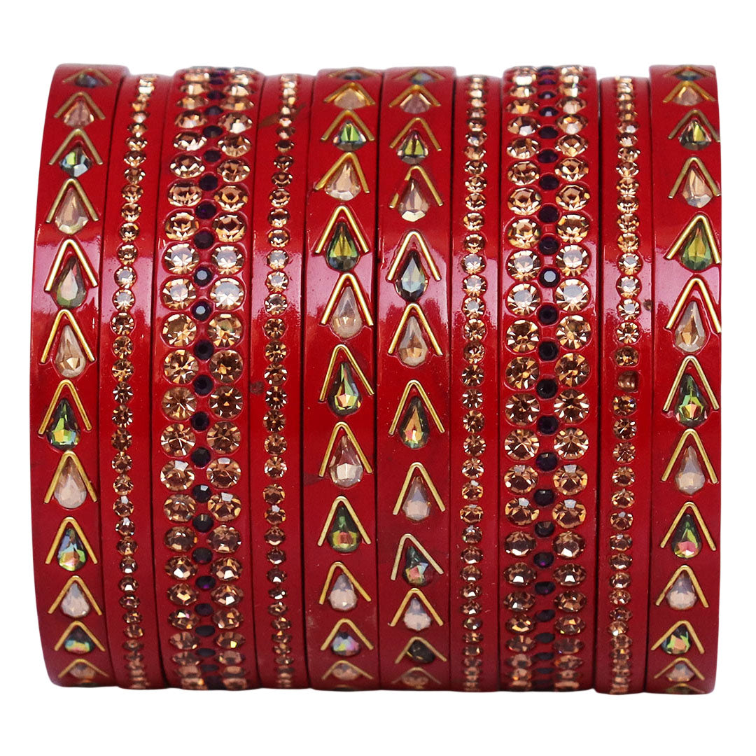Jaipuri Lac Bangles with Kundan & Artificial Stone Design