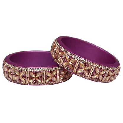 Jaipuri Handmade Lac Kada with Kundan Beads Craft