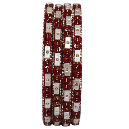 Designer Rajasthani Lac Bangles with Rhinestone & Bead Work by Taj Bridal Store