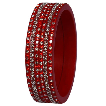 Jaipuri Lac Bangles Artificial Stones Kada Set for Women