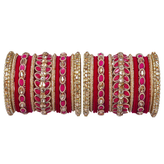 Indian Bridal Wedding Bangles Set – Kundan & Beads Work