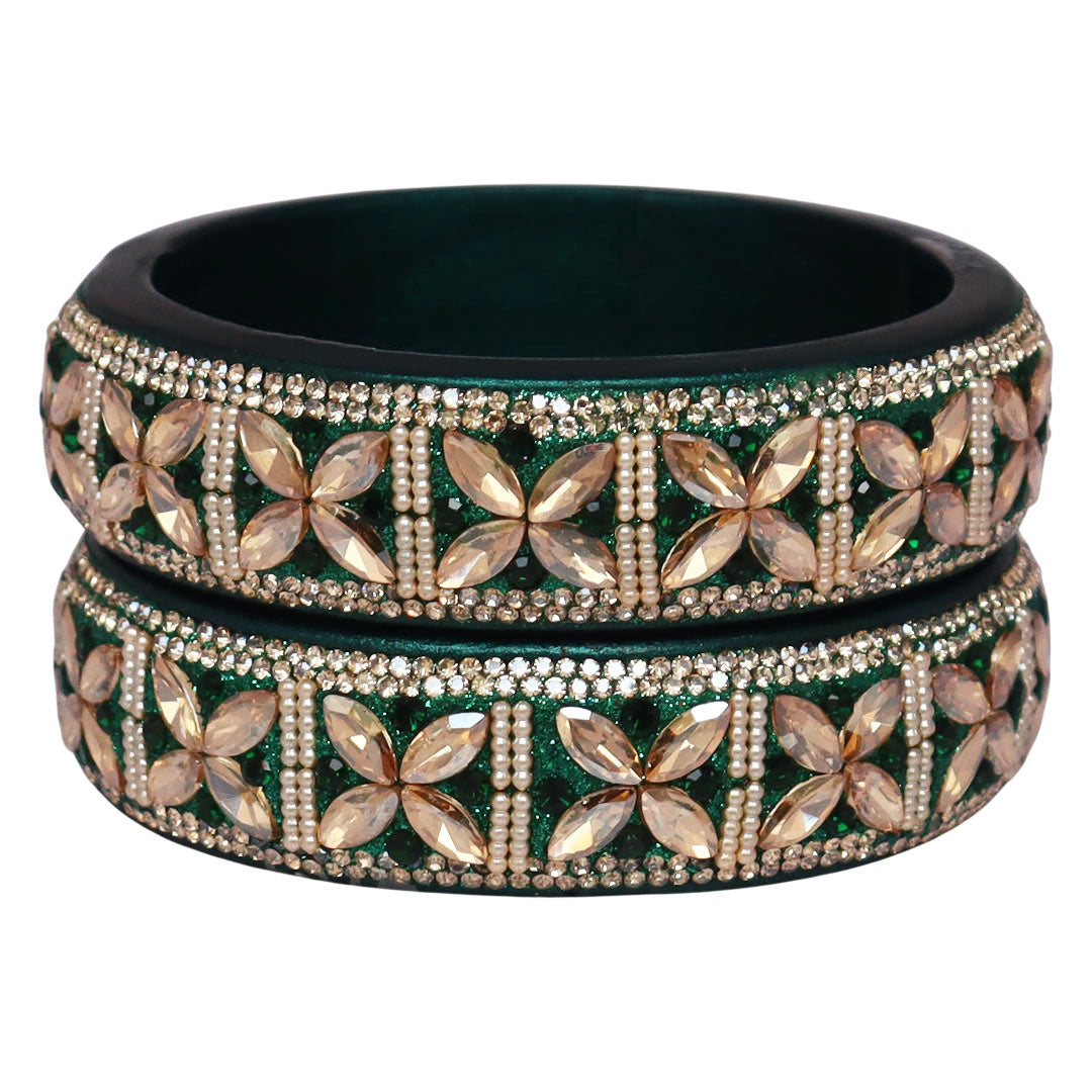 Jaipuri Handmade Lac Kada with Kundan Beads Craft