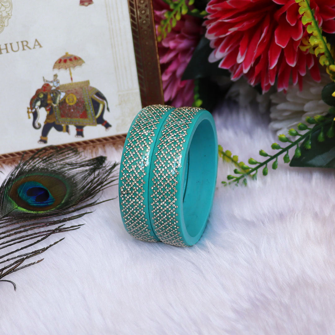 Jaipuri Lac Kada Bangles Set in Latest Rhinestones Design