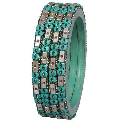 Designer Rajasthani Lac Bangles with Rhinestone & Bead Work by Taj Bridal Store