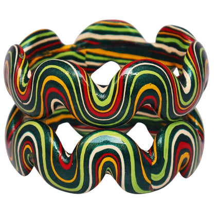 Trendy Wave Pattern Lac Kada for Wedding & Festive Wear