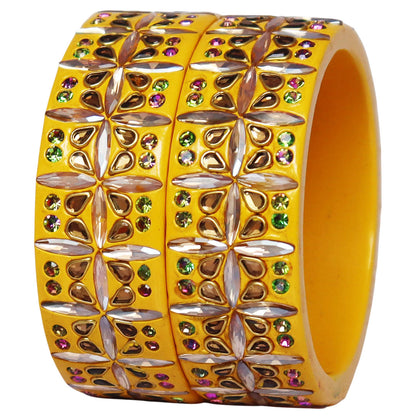 Exclusive Lac Kada Bangles in Latest Artificial Stones Design