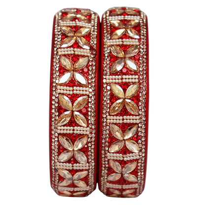 Jaipuri Handmade Lac Kada with Kundan Beads Craft