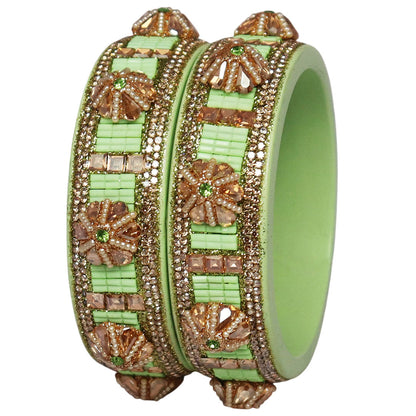 Jaipuri Lac Bangles Kundan Pearl Rhinestone Designer Kada