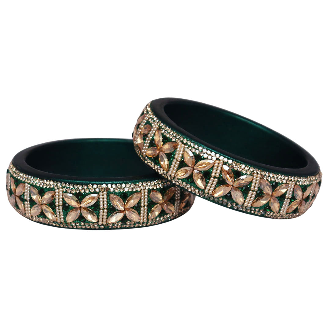 Jaipuri Handmade Lac Kada with Kundan Beads Craft