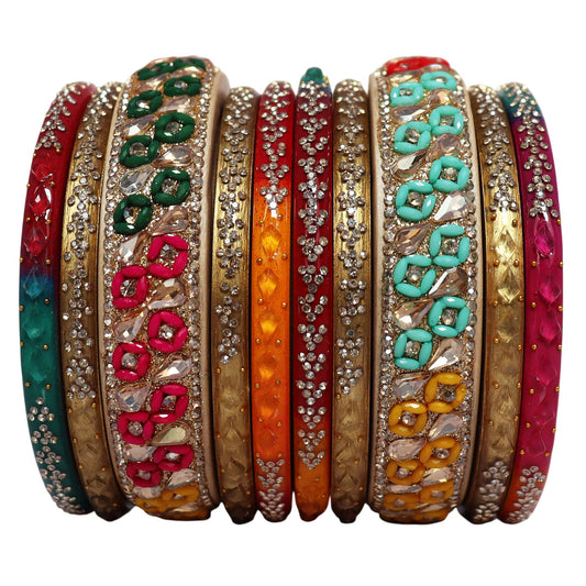 Womens Designer Lac Bangles Set With Latest Kundan Design