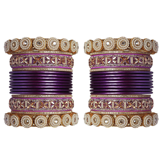Rakhi Special Lac Bangles Latest Stone Design Set