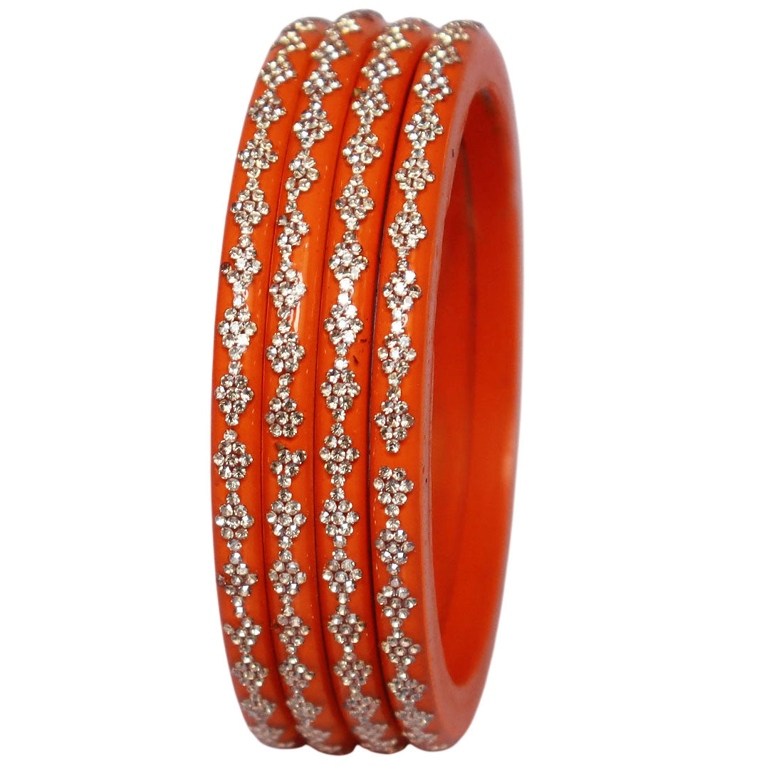 Handcrafted lac bangles for women with stone work