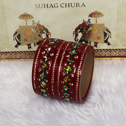 Rakhi Special Traditional Lac Bangles Set With Latest Kundan Design