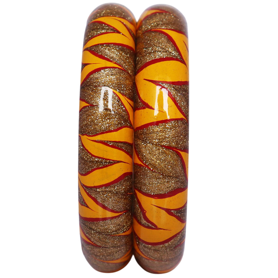 Designer lac bangles for women in rich traditional colors with golden work