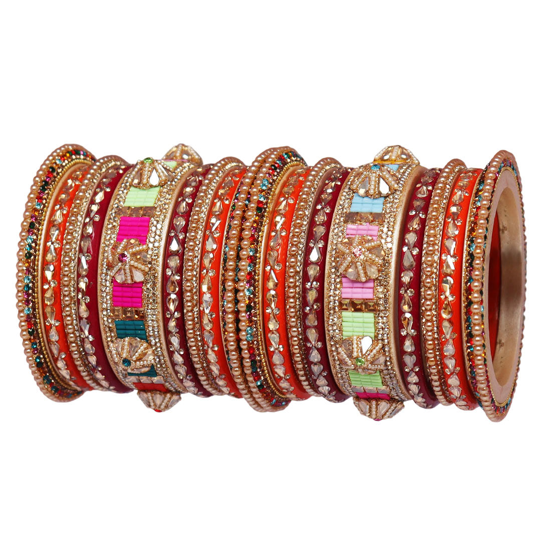 Rajasthani Lac Bangles Wedding Wear Kundan Designer Set