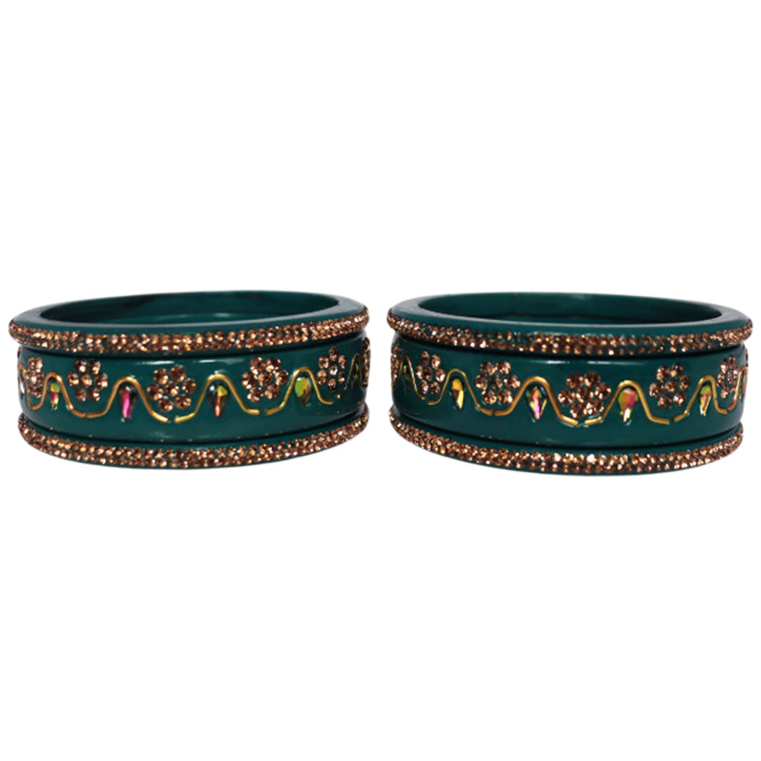 Handmade Traditional Short Lac Bangles Set With Latest Kundan Design