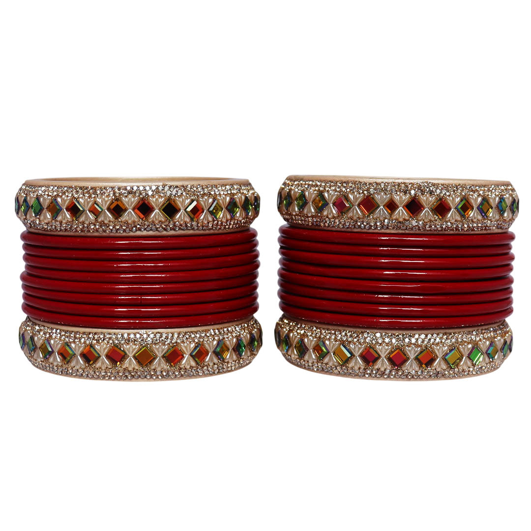 Premium Handmade Pure Lac Bangles Set for Women with Traditional Rajasthani Design by TAJ BRIDAL STORE