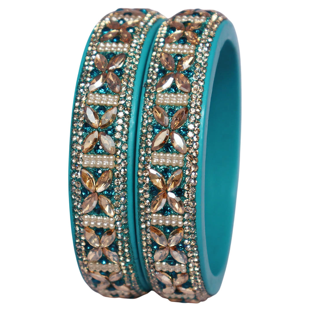 Colorful Handmade Rajasthani Lac Kundan Kada Available in Multiple Shades