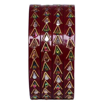 Trendy Lac Kada Bangles Set in Latest Kundan Design