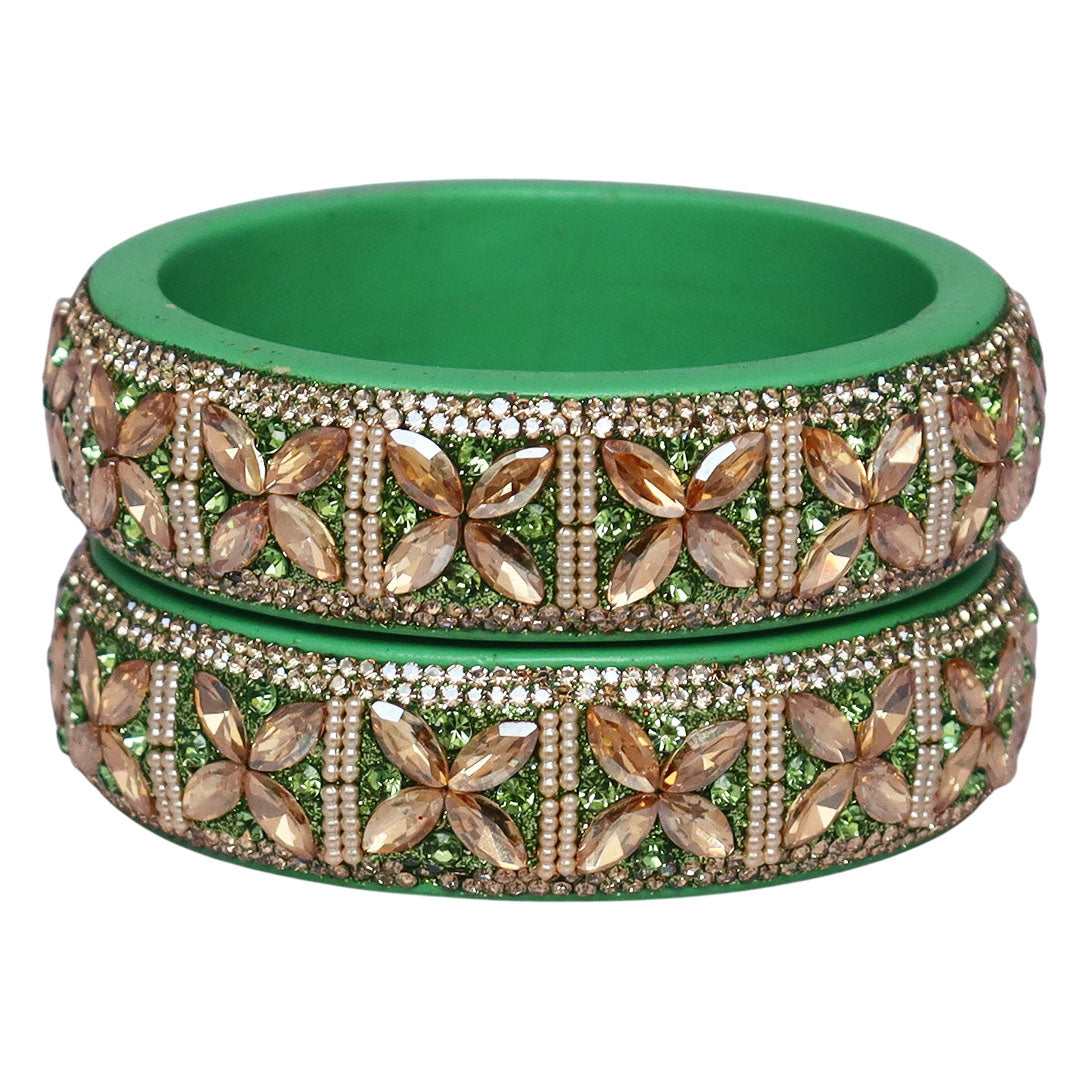 Jaipuri Handmade Lac Kada with Kundan Beads Craft