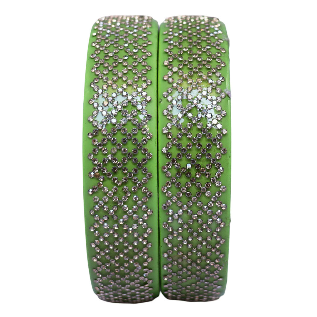 Jaipuri Lac Kada Bangles Set in Latest Rhinestones Design