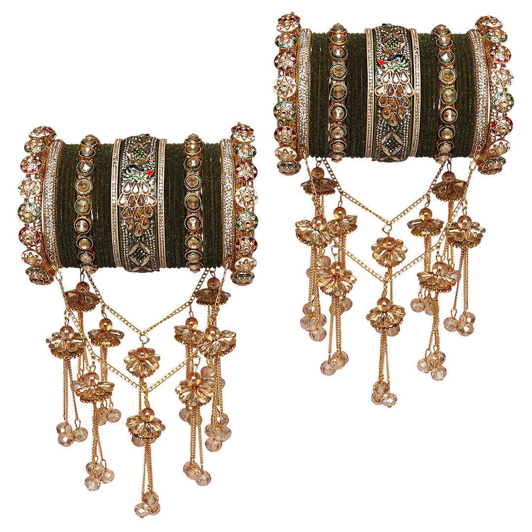 Premium Bridal Chura Set With Trending Peacock and Jhula Latkan Design