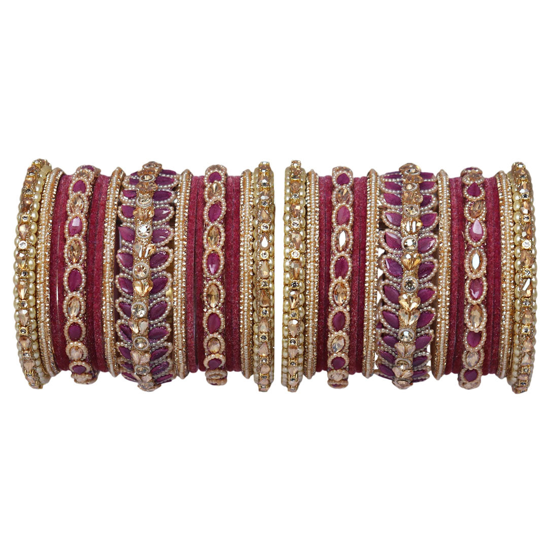 Indian Bridal Wedding Bangles Set – Kundan & Beads Work