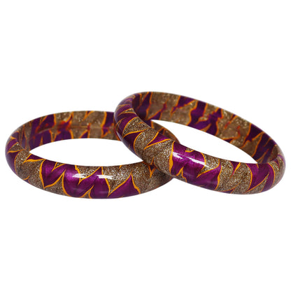 Traditional Rajasthani lac bangles for women with golden work