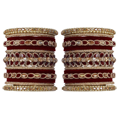 Indian Bridal Wedding Bangles Set – Kundan & Beads Work