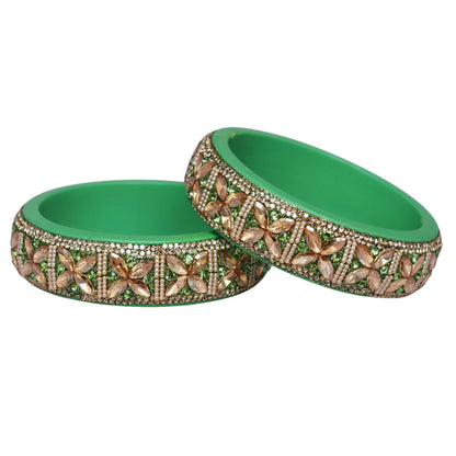 Jaipuri Handmade Lac Kada with Kundan Beads Craft