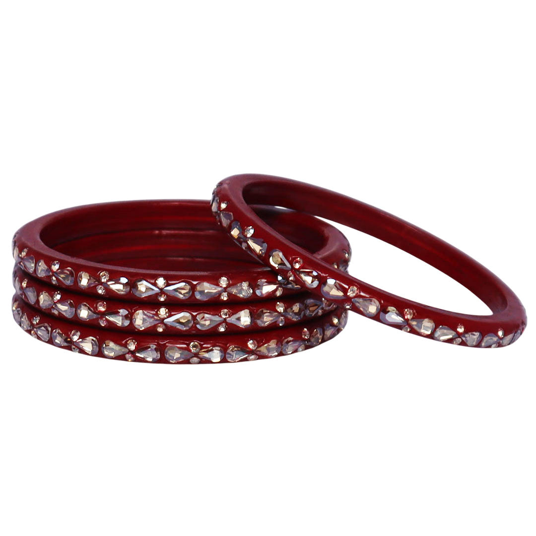 Traditional Stone Studded Lac Bangles For Women's