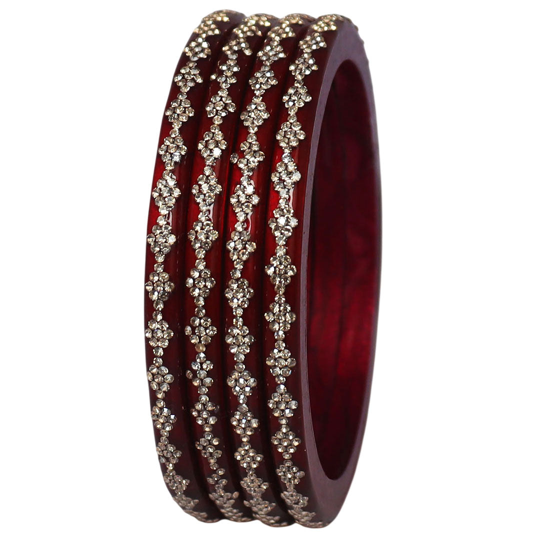 Handcrafted lac bangles for women with stone work