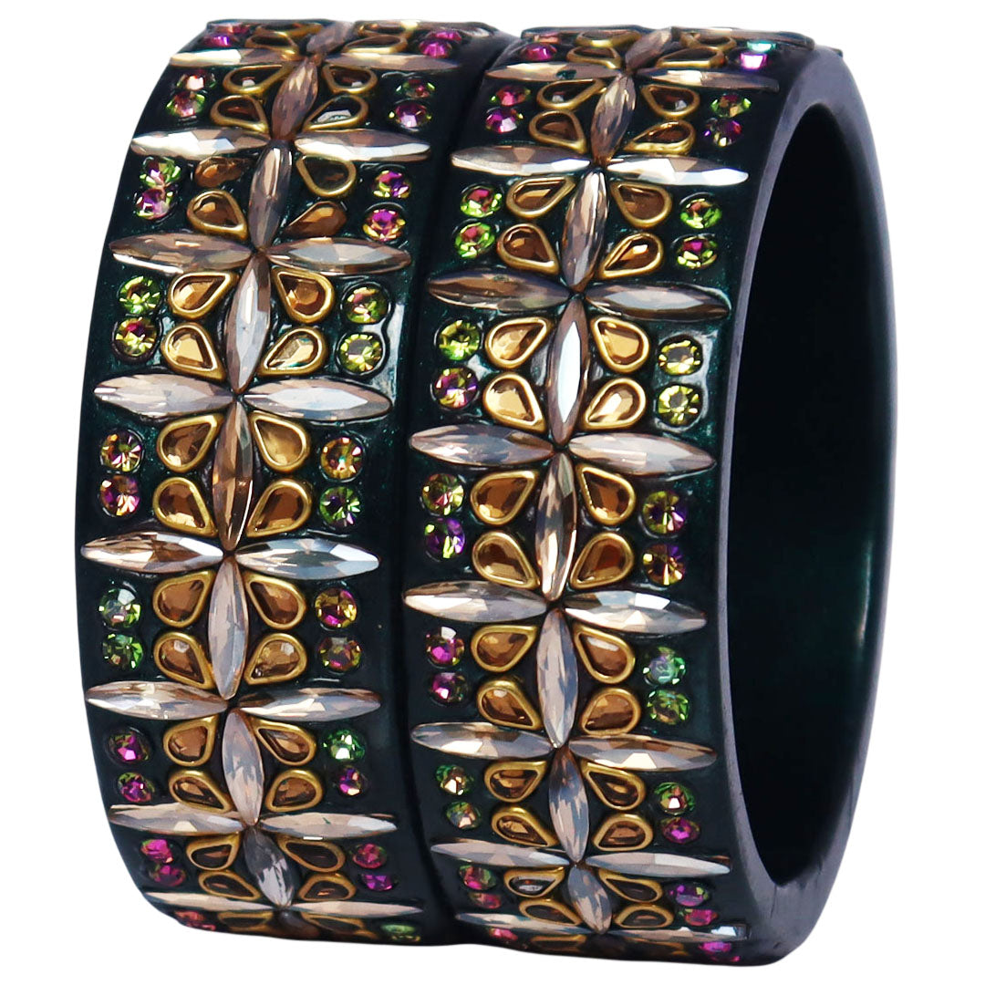 Exclusive Lac Kada Bangles in Latest Artificial Stones Design