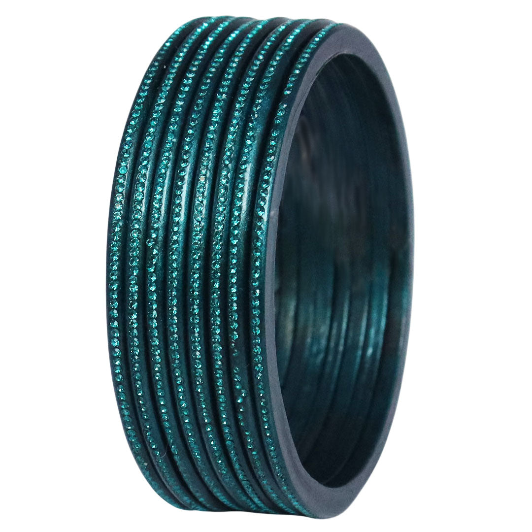 Traditional Rajasthani Lac Bangles with Fine Rhinestones Design