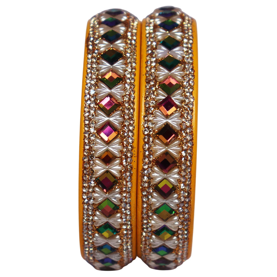 Glossy Pure Lac Kada Bangles for Women in Firozi Colour by TAJ BRIDAL STORE