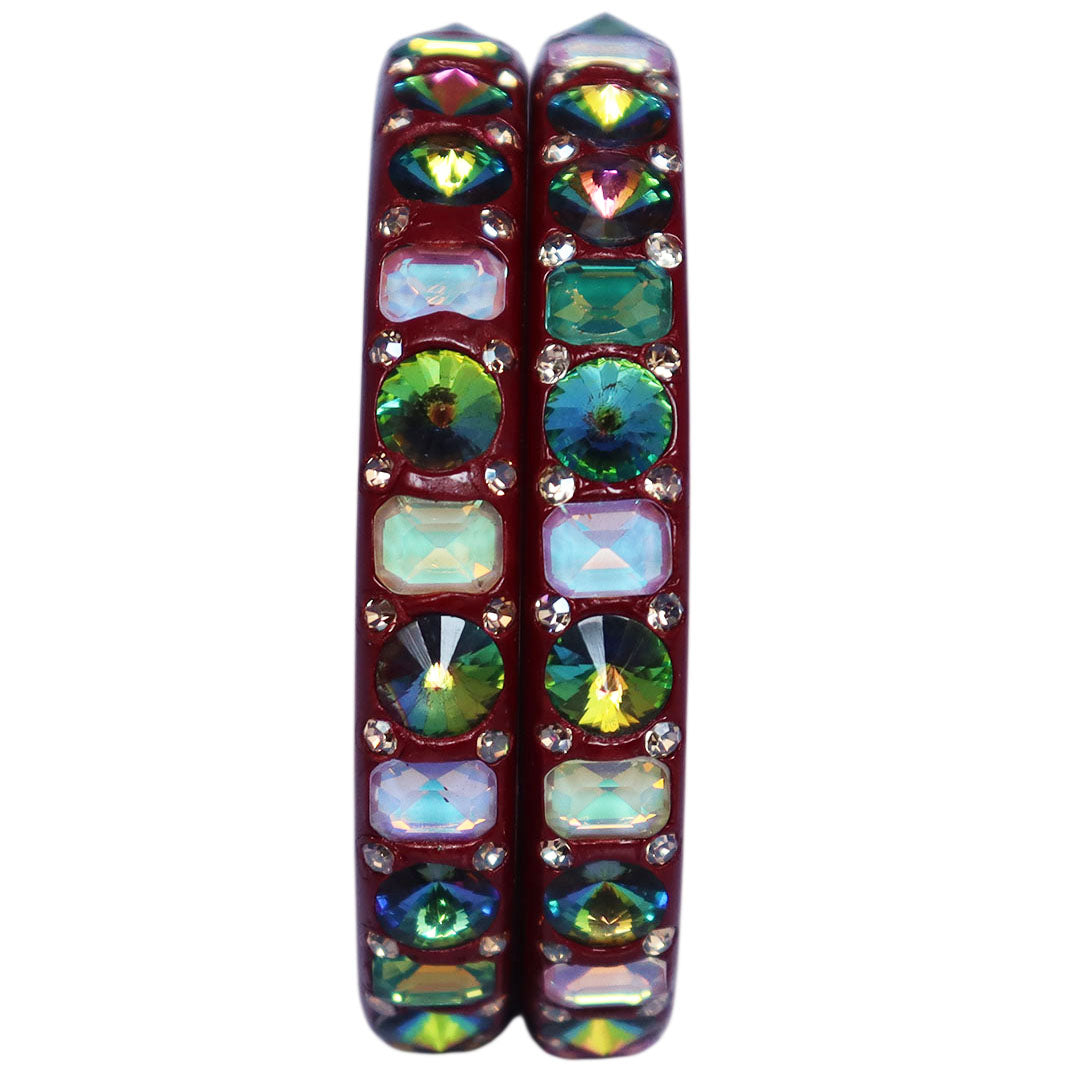 Premium Lac Bangles for Women with Colorful AD Stones | Traditional Indian Ethnic Bangles