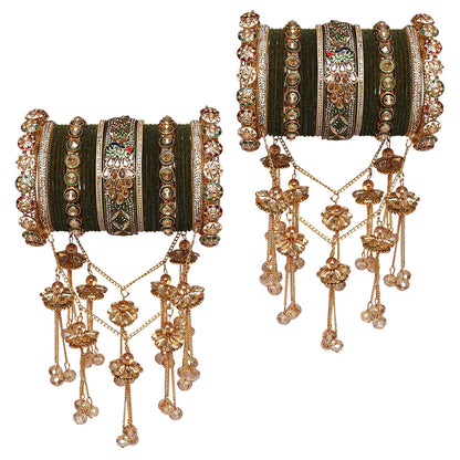 Premium Bridal Chura Set With Trending Peacock and Jhula Latkan Design