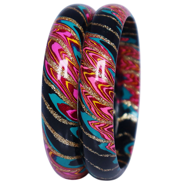Designer Lac Bangles Latest Wave Design Kada Set for Women | Handmade Rajasthani Bridal Bangles | TAJ BRIDAL STORE