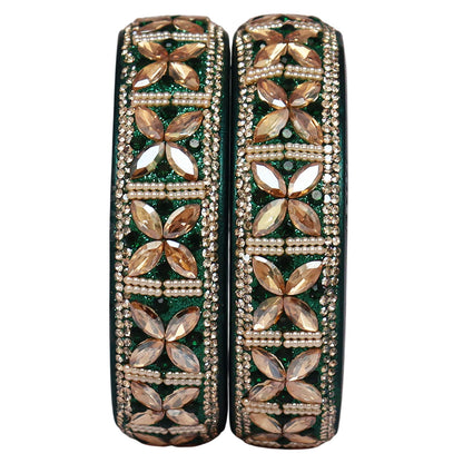 Jaipuri Handmade Lac Kada with Kundan Beads Craft